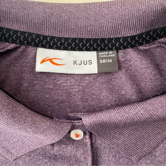KJUS Polo Womens Medium Signe Engineered Performance Golf Heather Purple UPF 30 - Picture 4 of 9